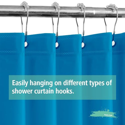 Blue Plastic Shower Curtain Or Liner, 72x72 Inch Lightweight Blue Plastic Bathroom Shower Showroom Inner Curtain with Rustproof Metal Grommet Holes and Weighted Magnets - color: D07-royal Blue, size: 72"W x 72"L (Pack of 1)