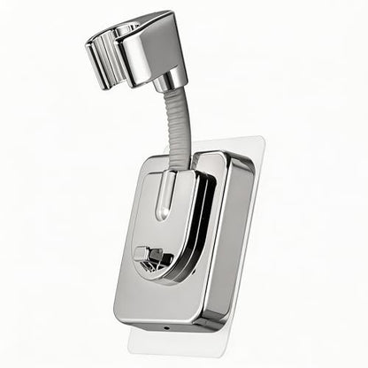 Adhesive Handheld Shower Head Holder - 360 Swivel Adjustable - Wall Mount Shower Wand Holder - (Chrome Finish)