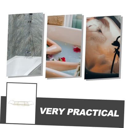 Luxshiny Stainless Steel Bathtub Tray Expandable - Shower Rack for Bathing Essentials Holder for Phone Soap Towels Reading Materials Finish - color: Golden