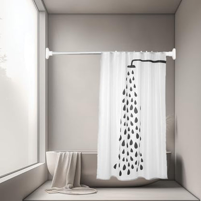 KALLORY Adjustable Tension Rod 19.7-31.5 Inch Spring Curtain Rod | Stainless Steel Rod No Drill Shower Curtain Rod for Bathroom Closet and Home Organization