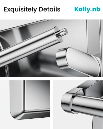 Recessed Toilet Paper Holder Brushed Chrome, in-Wall, 304 Stainless Steel | Inset Toilet Paper Holder, Spring-Free Pivoting Arm, Space-Saving Flush Mount, Fits Rolls up to 6 in - color: Brushed Chrome