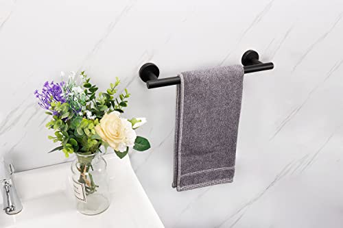 TocTen Bath Towel Bar - Thicken SUS304 Stainless Steel Bathroom Towel Holder, Towel Rod for Bathroom Heavy Duty Wall Mounted Towel Rack Hanger (12IN, Black) - color: Black, size: 12IN