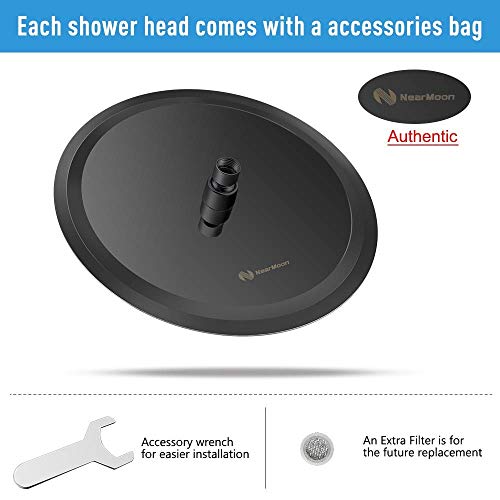 NearMoon Rain Shower Head, Ultra-Thin Design-Pressure Boosting, Awesome Some Experience, High Flow Stainless Steel Rainfall Head (12 Inch, Matte Black) - color: Matte Black, size: 12 Inch