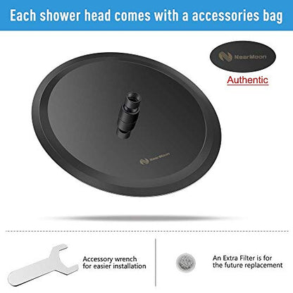 NearMoon Rain Shower Head, Ultra-Thin Design-Pressure Boosting, Awesome Some Experience, High Flow Stainless Steel Rainfall Head (12 Inch, Matte Black) - color: Matte Black, size: 12 Inch
