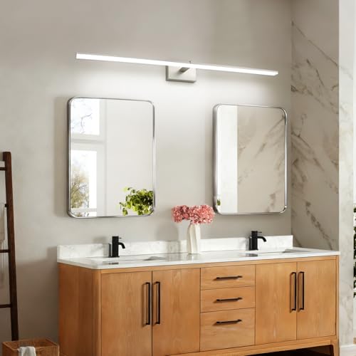 48 Inch Bathroom Vanity Lights Over Mirror Brushed Nickel Arm Over Cabinet Wide LED Bar 32W 2560lm 6000K ETL IP44 - color: Brushed Nickel, size: 48-inch