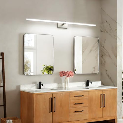 48 Inch Bathroom Vanity Lights Over Mirror Brushed Nickel Arm Over Cabinet Wide LED Bar 32W 2560lm 6000K ETL IP44 - color: Brushed Nickel, size: 48-inch