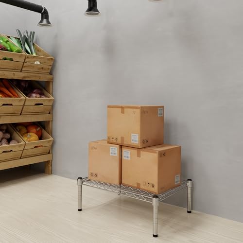 18" Deep x 24" Wide x 8" Height 1-Tier Wire Shelving Kit | NSF Commercial Storage Rack Unit - size: 18" Deep x 24" Wide