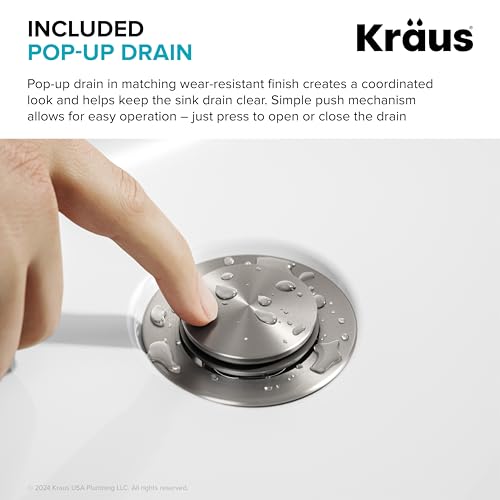 KRAUS Indy Bathroom Faucet for Vessel Sink in Spot-Free Brushed Nickel with Single Handle, Pop Up Drain and Supply Lines, KVF-1410SFBN - color: Spot Free Brushed Nickel, style: Vessel
