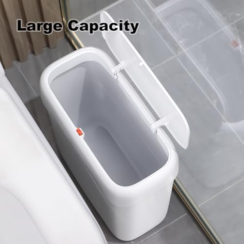 funest Bathroom Small Trash Can with Lid,10L / 2.7 Gallon Slim Garbage Bin Wastebasket with Press Top Lid for Bedroom,Rv,Office,Kitchen,Craft Room - size: 1 Pack (2.7 Gallon)
