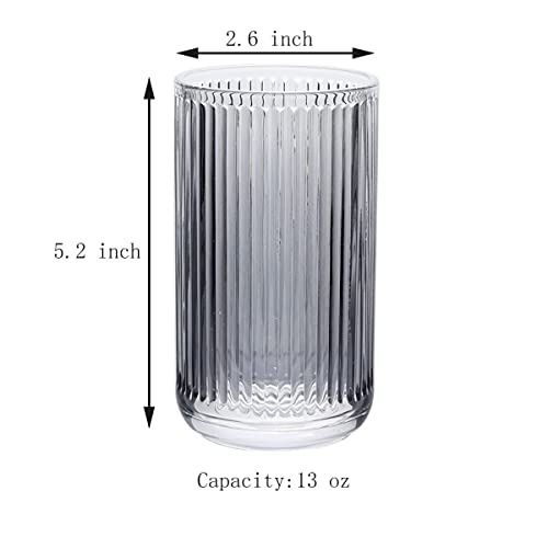 Gaolinci 2 Pcs Glass Tumbler Cup,Toothbrush Holder, Bathroom Cups, 13 oz - color: Grey, size: 13 oz