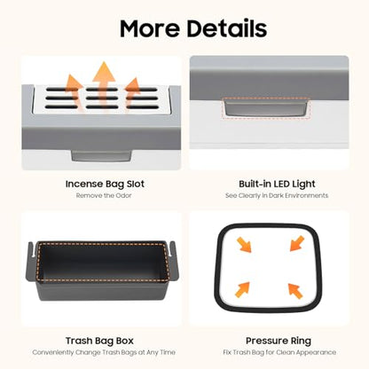 Touchless Trash Can 4 Gallon, Motion Sensor Automatic Trash Can with LED Light, IPX5 Waterproof Smart Waste Bin for Kitchen Bathroom Bedroom, White Rectangular Garbage Can, 8.66x7.87Inch