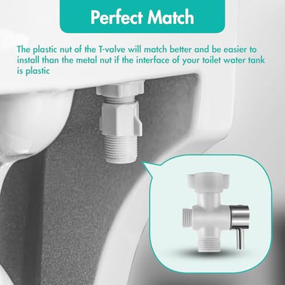 BARROCK Handheld Bidet Sprayer for Toilet, Stainless Steel Metal Made Baby Cloth Diaper Spraying Kit, Bathroom Toilet Bidet Attachment Set for Bathing Pets and Feminine Hygiene, Chrome and White - color: Matte White