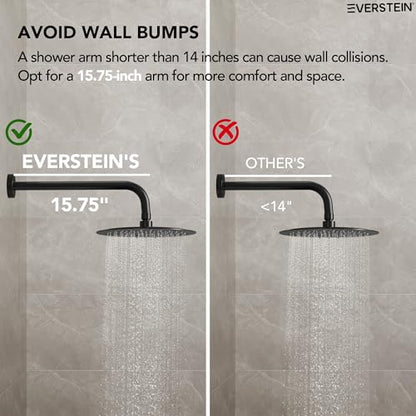 10" High-Pressure Rainfall Shower System with Handheld Spray, Wall Mount Bathroom Shower Faucet Set (Matte Black) - color: Matte Black, style: No Tub Spout