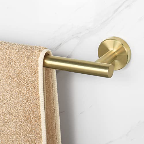 NearMoon Bath Towel Bar, Thicken Stainless Steel Shower Towel Rack Holder Wall Mounted for Bathroom, 26-lnch Overall Length-24-lnch Usable Hanging Space (1 Pack, Brushed Gold) - color: Brushed Gold, size: 26 Inch