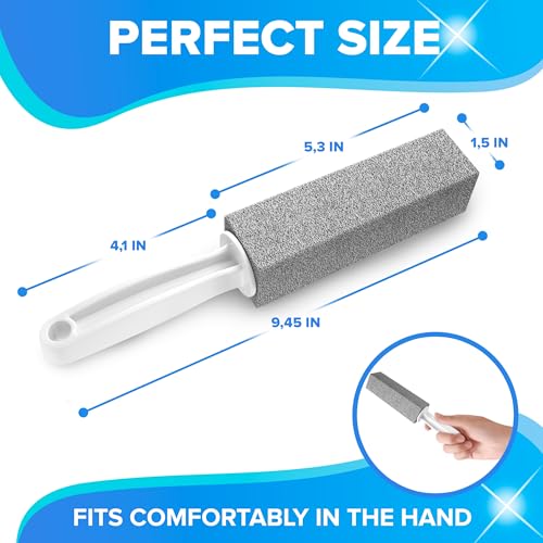 DISIWENE Pumice Cleaning Stone with Handle Toilet Bowl Cleaner Hard Water Ring Remover for Bath/Pool/Kitchen/Household Cleaning (4, 4 Pack with Handle) - color: 4 Pack with Handle