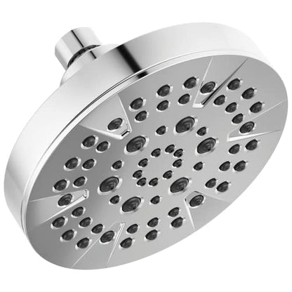 Delta 6-Setting Chrome Shower Head with High Pressure Spray, 6 Inch Round Shower Head, Showerheads, 1.75 GPM Flow Rate, Chrome 52535 - color: Chrome