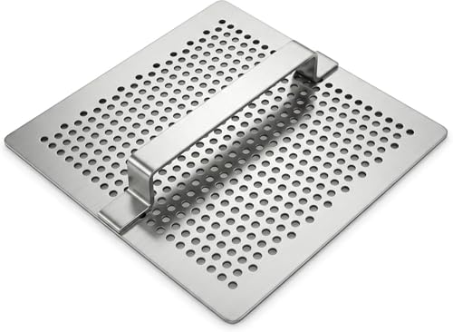 7 3/4 Inch Floor Drain Strainer Basket, Commercial Drain Catcher with Handle | Debris Basket for Restaurant Kitchen Floor Drains | Clog Prevention Strainer | NSF (Depth: Flat)