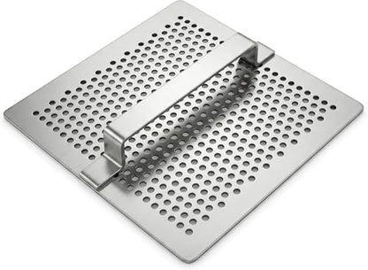 7 3/4 Inch Floor Drain Strainer Basket, Commercial Drain Catcher with Handle | Debris Basket for Restaurant Kitchen Floor Drains | Clog Prevention Strainer | NSF (Depth: Flat)