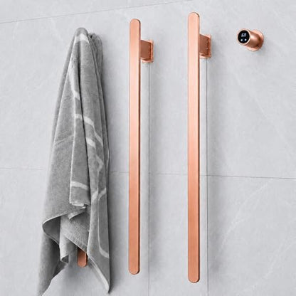 Bathroom Heated Towel Rack, Rose Gold Towel Warmer, 3 Bars, 110V | Smart Touch Control, Wall Mounted, Concealed Hardwired, Stainless Steel, Dry Towels in Modern Bathrooms, Space-Saving Design - color: Rose Gold-3 Bars