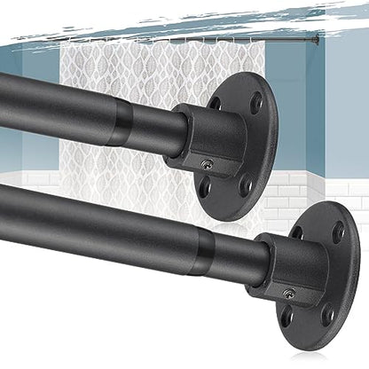 Heavy Duty Shower Curtain Rod - 28 to 76" Fixed Shower Curtain Rod Wall Mounted - Adjustable Extendable Rustproof for Bathroom,Room Divider,Bedroom,Doorway - Matte Black 2 Pack - size: 29-76" (2 Pack)