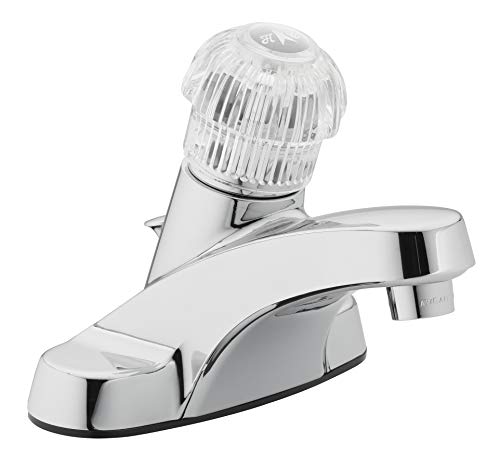30-B410-AV Single Handle Bathroom Faucet | 1.2 GPM Flow, 3-Hole, Low-Arc Spout, Washerless Cartridge, Metal Construction, Deck Mount, Pop-Up Drain, Vanity Faucet - color: Polished Chrome Single Handle, size: (Pack of 1)