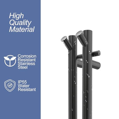 Heated Towel Rack, Towel Warmer with Timer, Wall Mounted hot Towel Warmer Rack for Bathroom, Hardwired or Plug-in Models Vertical Towel Heater, 2 Vertical Rack Round Design (Black) - color: Black