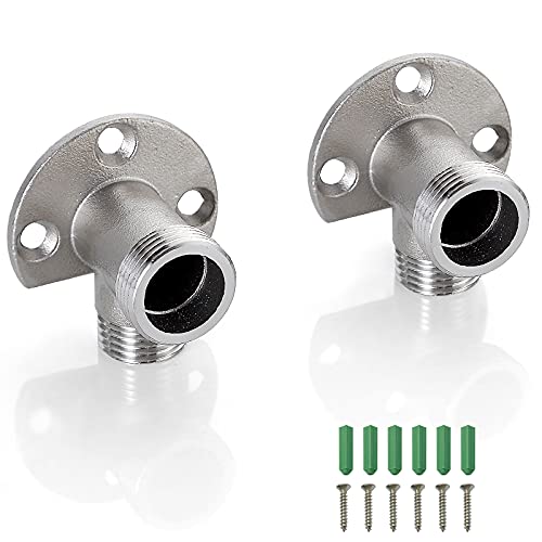 Aolemi Installation Kit for Exposed Wall Mount Bathroom Faucet Outdoor Shower System Thermostatic Bar Mixer Valve Convert in-Wall to Surface Mount NPT 1/2 Male by G 3/4 Male - color: Polish chrome