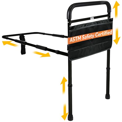 Vaunn Medical Bed Rail for Elderly Adults Safety, ASTM F3186-17 Certified, Adjustable Bed Assist Handle and Grab Bar for Seniors, 300 lb, Tool-Free Assembly - size: Large