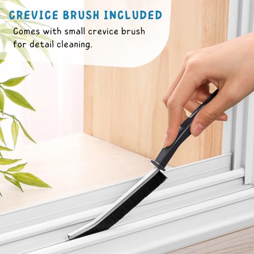 Deck Brush with Long Handle, Floor Scrub Broom for Shower, 50'' Outdoor Scrubber for Carpet, Boat, Patio, Garage, Concrete Cleaning
