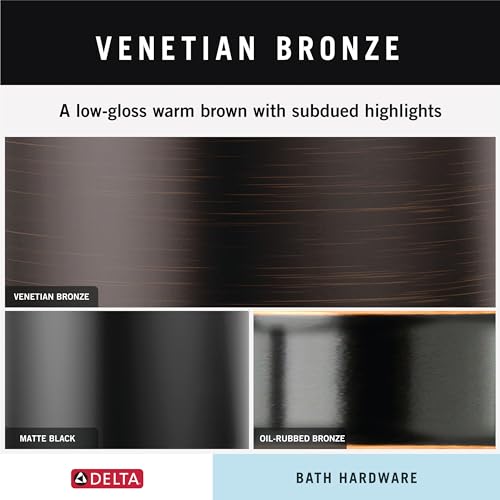 DELTA FAUCET 75135-RB Dryden Wall Mounted Double Towel Hook in SpotShield Venetian Bronze - color: Venetian Bronze, size: (Pack of 1)