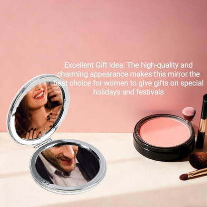 Portable Makeup Mirror Double-Sided - 1 Pcs Daily Beauty Tool, Purse Accessory - color: Circle