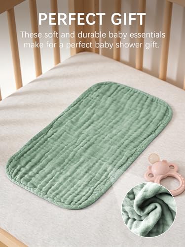 Lovely Care 12 Pack Muslin Burp Cloths 100% Cotton Muslin Cloths Large 20''x10'' Extra Soft and Absorbent Baby Burping Cloth - Slate, Navy & Grey - color: Slate, Navy & Grey, size: 10x20 Inch (Pack of 12)