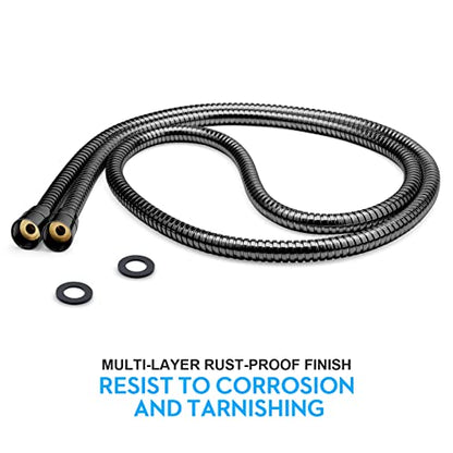 Blissland Shower Hose Extra Long 79 Inches Handheld Shower Head Hose with Brass Insert and Nut - Durable and Flexible(Matte Black) - style: 79''Matte Black