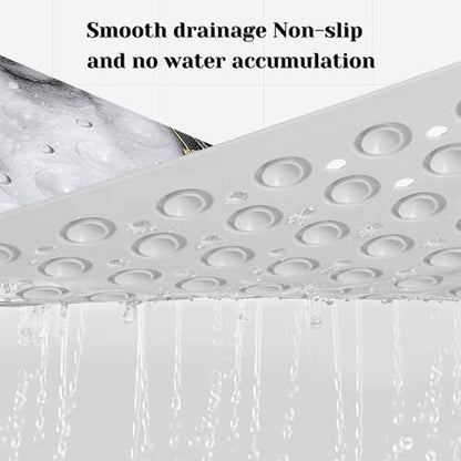 Marble Bath Tub Mat Non Slip, Blcak Gold White Marble Non Slip Bath Mat for Shower, Large Washable Shower Mats for Showers with Drain Holes and Suction Cups,40 X 16 Inch - color: Black White Marble