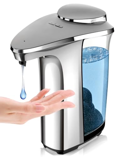 Automatic Soap Dispenser,17oz/500ml Touchless Dish Soap Dispenser | Metallic Finish,With Infrared Sensor, 5 Adjustable Soap Levels, Battery Operated, Perfect For Kitchen Bathroom Countertop