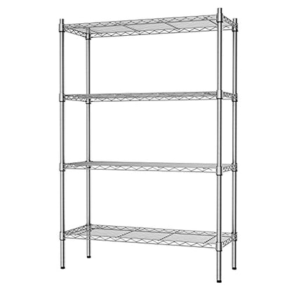 Auslar 4-Tier Heavy Duty Wire Shelving, Adjustable Storage Rack, Chrome | 14"D x 36"W x 54"H, Metal Organizer, 1400 lbs Capacity, for Garage Kitchen Pantry Basement Bathroom Laundry - size: 4 Tier