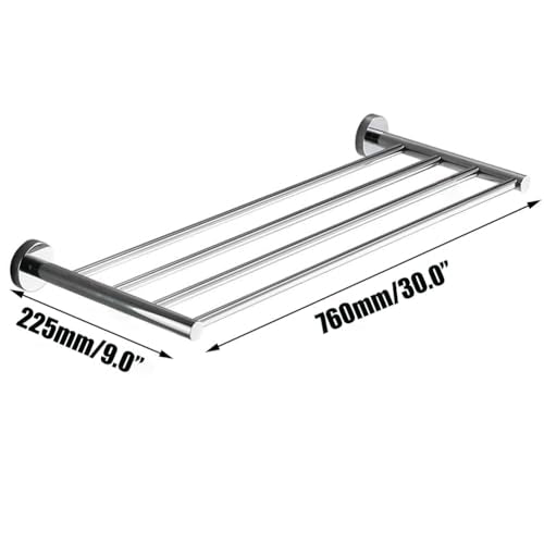 Bathroom Towel Rack, Hotel Style Towel Racks for Bathroom Wall Mounted, Modern Towel Bar Rack 23.6 Inch, 2-Tier Towel Shelves, Chrome - color: Polished Chrome, size: 24 Inches