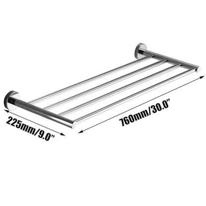 Bathroom Towel Rack, Hotel Style Towel Racks for Bathroom Wall Mounted, Modern Towel Bar Rack 23.6 Inch, 2-Tier Towel Shelves, Chrome - color: Polished Chrome, size: 24 Inches