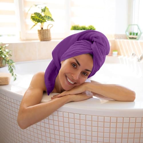 KAHAF COLLECTION 100% Cotton Bath Towels, 24x48 Pack of 6 Towels, Quick Dry, Highly Absorbent, Soft Feel Towel, Gym, Spa, Bathroom, Shower, Pool, Luxury Soft Towels (Dark Purple, 24x48-6 Pack) - color: Dark Purple, size: 24x48 - 6 PACK
