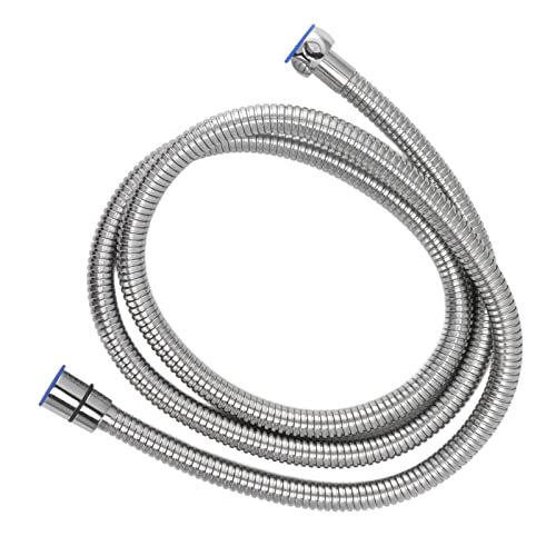 59in Shower Hose, 3 Layers Pressure Stainless Steel Flexible Long Shower Hose with Hot Cold Nozzles, Universal Fit for Bathroom Replacement (Electroplated) - color: Electroplated