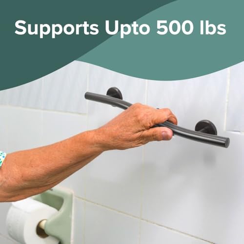 Wave Grab Bar for Bathroom Shower Toilet Steps Home/304 Stainless Steel/Oil Rubbed Bronze/Right/ 24" - color: Oil Rubbed Bronze, Right Hand, size: 24 in.