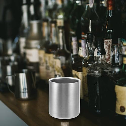 DOITOOL Toothbrush Holder for Bathroom, 304 Stainless Steel Toothbrush Tumbler Cup Water Cup Beverages Beer Cup for Home Party Travel (Silver, 300ml)
