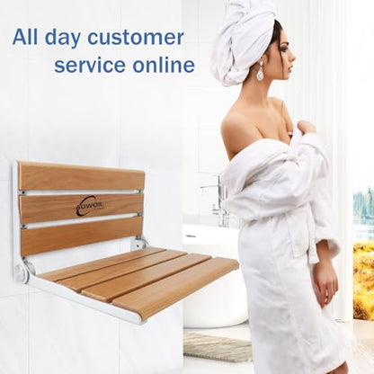 Wall Mounted Shower Seat - 16IN Fold Down Shower Seat with Heavy Duty 400LB Capacity, Non-Slip Shower Benches for Inside Shower, Ideal for Elderly, Disabled & Pregnant Women, 2026 Upgraded Yellow - color: Yellow