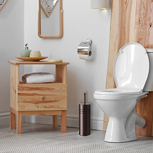 Blue Donuts Toilet Plunger with Holder for Bathroom, Multi Drain Suitable Also for Bathtubs, Quick Dry, Bronze - color: Bronze