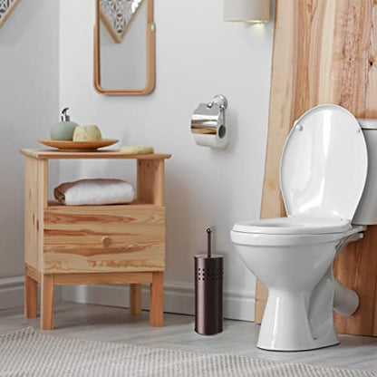 Blue Donuts Toilet Plunger with Holder for Bathroom, Multi Drain Suitable Also for Bathtubs, Quick Dry, Bronze - color: Bronze