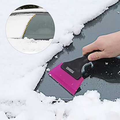 FOSHIO Small Squeegee with 5 Inch Pink Rubber Blade Mini Wiper Window Tinting Tools for Mirror Glass Window Cleaner with Non-Slip Handle - color: Pink