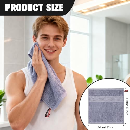 PHOGARY 100% Cotton Wash Cloth, 6 Pack Face Cloths Highly Absorbent Bath Washcloths Soft Makeup Remover Face Towels Cleansing Wash Cloths for Showering, Bathroom, Gym, and Kitchen, 6 Colors, 13"x13" - color: Multicoloured B