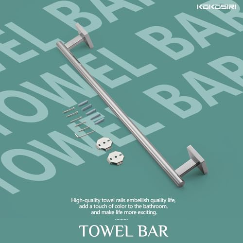 KOKOSIRI Single Towel Bar Bathroom Towel Holder for Bath Kitchen 20 Inch Necklace Holder Wall Mounted Chrome Stainless Steel B4005CH-L20 - color: Polished Chrome, size: 20-Inch