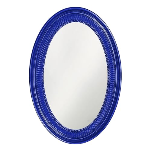 Howard Elliott Collection Ethan Glossy Royal Blue Oval Decorative Wall Hanging Mirror, Resin Frame Vanity Mirror Pefect Home Decor, 21 x 31 Inch - color: Royal Blue