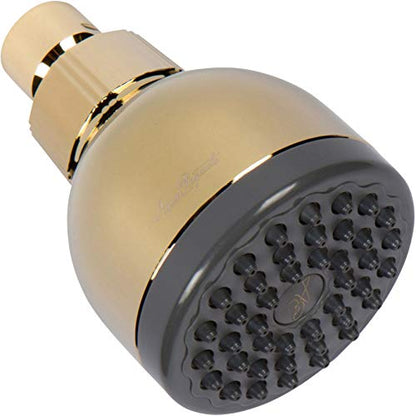 High Pressure Shower Head - 2.5 GPM - Polished Brass | Best 3 Inch Wall Mount Bathroom Showerhead For Boosting Low Flow With Anti-Clog Nozzles, Adjustable Brass Ball Joint - color: Polished Brass, size: 2.5 GPM